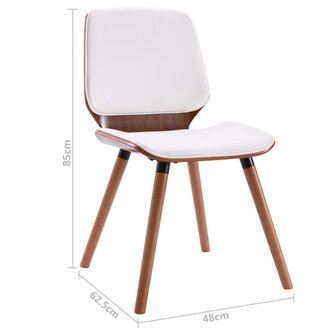 Eetkamerstoelen 6 st kunstleer wit 8720286020456 9