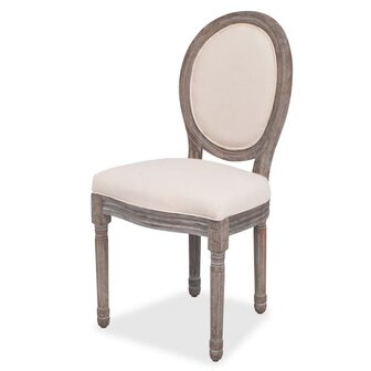 Eetkamerstoelen 6 st stof cr&egrave;me 8718475554387 2