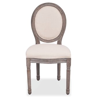 Eetkamerstoelen 6 st stof cr&egrave;me 8718475554387 3