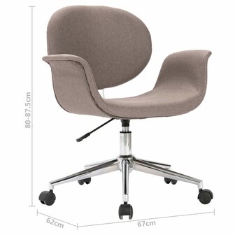 Eetkamerstoelen draaibaar 6 st stof taupe 8720286023129 9