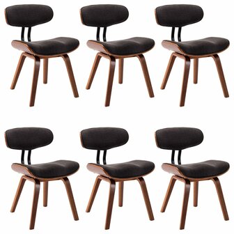 Eetkamerstoelen 6 st gebogen hout en stof grijs 8719883751108 2