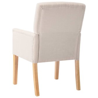 Eetkamerstoelen 4 st met armleuningen stof beige 8720286206652 5