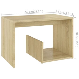 Bijzettafel 59x36x38 cm bewerkt hout sonoma eikenkleurig 8720286559000 6