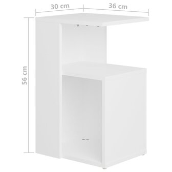 Bijzettafel 36x30x56 cm bewerkt hout wit 8720286586150 6