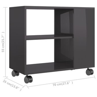 Bijzettafel 70x35x55 cm bewerkt hout hoogglans grijs 8719883916149 6