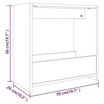 Bijzettafel 50x26x50 cm bewerkt hout grijs sonoma eikenkleurig 8720845735524 7