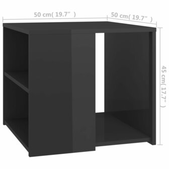 Bijzettafel 50x50x45 cm bewerkt hout hoogglans grijs 8720286542583 6