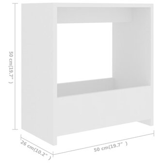 Bijzettafel 50x26x50 cm bewerkt hout wit 8720286558881 6