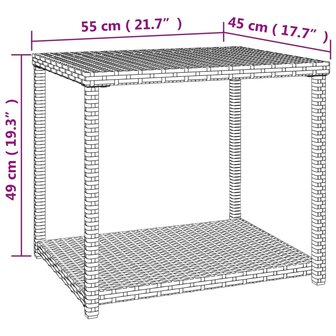 Bijzettafel 55x45x49 cm poly rattan zwart 8720845679095 6