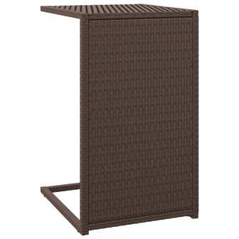 Bijzettafel C-vormig 40x35x60 cm poly rattan bruin 8720845679125 2