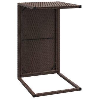 Bijzettafel C-vormig 40x35x60 cm poly rattan bruin 8720845679125 5