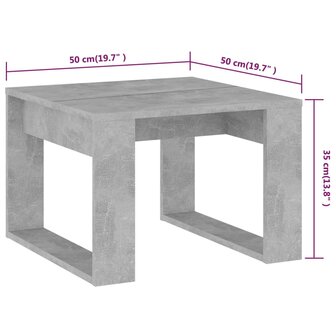 Bijzettafel 50x50x35 cm spaanplaat betongrijs 8720286611630 7