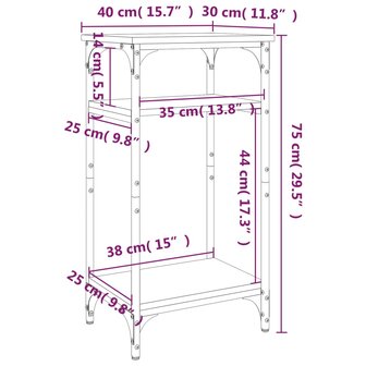 Bijzettafel 40x30x75 cm bewerkt hout bruin eikenkleur 8720845718312 10