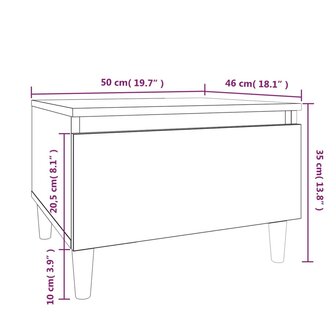 Bijzettafel 50x46x35 cm bewerkt hout wit 8720845668457 10