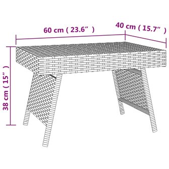 Bijzettafel inklapbaar 60x40x38 cm poly rattan bruin 8720845679149 7