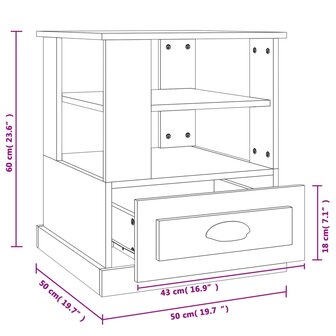 Bijzettafel 50x50x60 cm bewerkt hout zwart 8720845792992 10