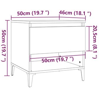 Bijzettafel 50x46x50 cm bewerkt hout betongrijs 8720845669010 10