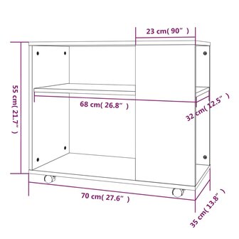 Bijzettafel 70x35x55 cm bewerkt hout gerookt eikenkleurig 8720286931707 7