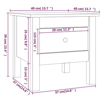 Bijzettafels 2 st 40x40x39 cm massief grenenhout wit 8720286922781 12