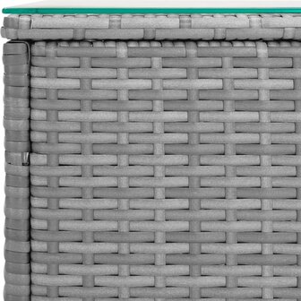 Bijzettafel 40x37x40,5 cm poly rattan en gehard glas grijs 8720845678944 4