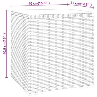 Bijzettafel 40x37x40,5 cm poly rattan en gehard glas grijs 8720845678944 5