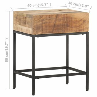 Bijzettafel 40x30x50 cm massief ruw mangohout 8720286083093 5