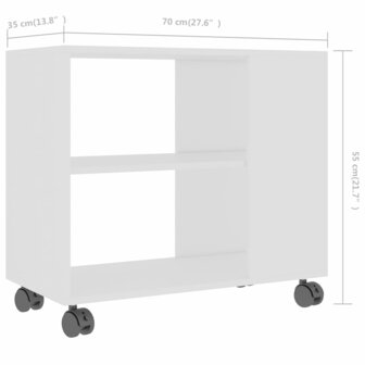 Bijzettafel 70x35x55 cm bewerkt hout wit 8719883916064 6