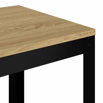 Bijzettafel 40x40x45 cm MDF en ijzer lichtbruin en zwart 8719883744124 4