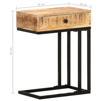 Bijzettafel U-vormig 45x30x61 cm massief mangohout 8719883998299 9