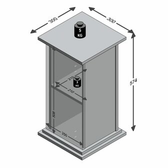 FMD Bijzettafel met deur 57,4 cm wit 4029494118868 5