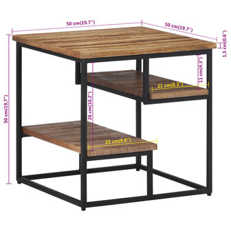 Bijzettafel 50x50x50 cm massief gerecycled teakhout 8721012117365 8