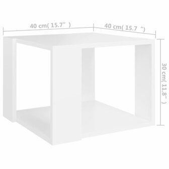 Salontafel 40x40x30 cm bewerkt hout wit 8720286542323 5