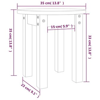 Salontafel &Oslash; 35x35 cm massief grenenhout 8720287208341 8