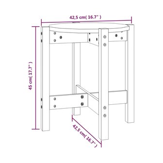 Salontafel &Oslash; 42,5x45 cm massief grenenhout zwart 8720287208136 8