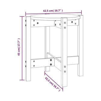 Salontafel &Oslash; 42,5x45 cm massief grenenhout wit 8720287208105 8