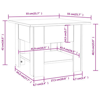 Salontafel 55x55x42 cm spaanplaat zwart 8720286836101 6