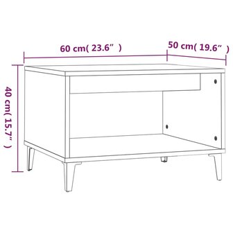 Salontafel 60x50x40 cm bewerkt hout hoogglans wit 8720287082415 7