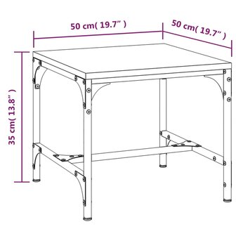 Salontafel 50x50x35 cm bewerkt hout bruin eikenkleur 8720287197836 8