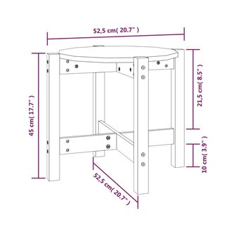 Salontafel &Oslash; 52,5x45 cm massief grenenhout zwart 8720287208082 8