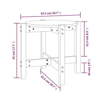 Salontafel &Oslash; 52,5x45 cm massief grenenhout 8720287208044 8