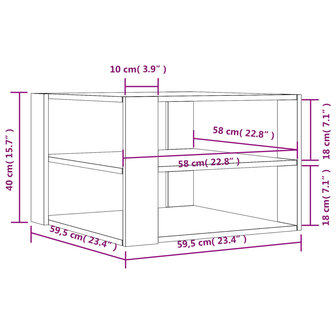 Salontafel 59,5x59,5x40 cm bewerkt hout zwart 8720845925185 9