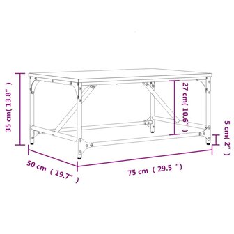 Salontafel 75x50x35 cm bewerkt hout sonoma eikenkleurig 8721012124868 9