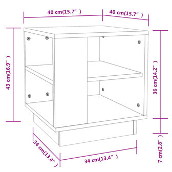 Salontafel 40x40x43 cm bewerkt hout grijs sonoma eikenkleurig 8720286837740 7