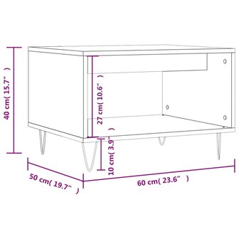 Salontafel 60x50x40 cm bewerkt hout betongrijs 8720845441760 9