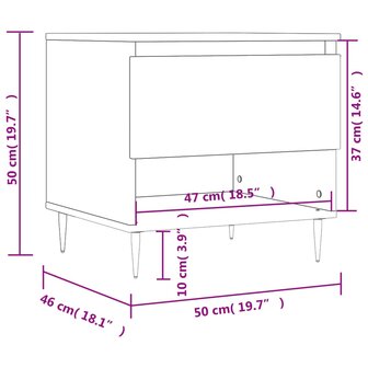 Salontafel 50x46x50 cm bewerkt hout gerookt eikenkleurig 8721012112131 11