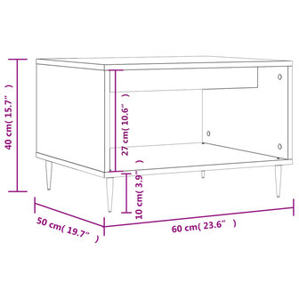 Salontafel 60x50x40 cm bewerkt hout zwart 8720845441654 9