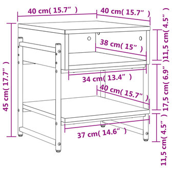 Salontafel 40x40x45 cm bewerkt hout gerookt eikenkleurig 8721012340169 10