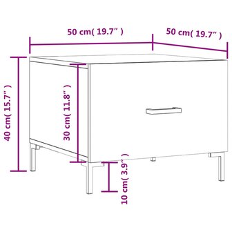 Salontafel 50x50x40 cm bewerkt hout betongrijs 8720845428655 12