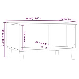 Salontafel 60x50x36,5 cm bewerkt hout betongrijs 8720845669775 8