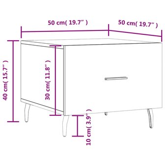 Salontafel 50x50x40 cm bewerkt hout gerookt eikenkleurig 8720845428990 12